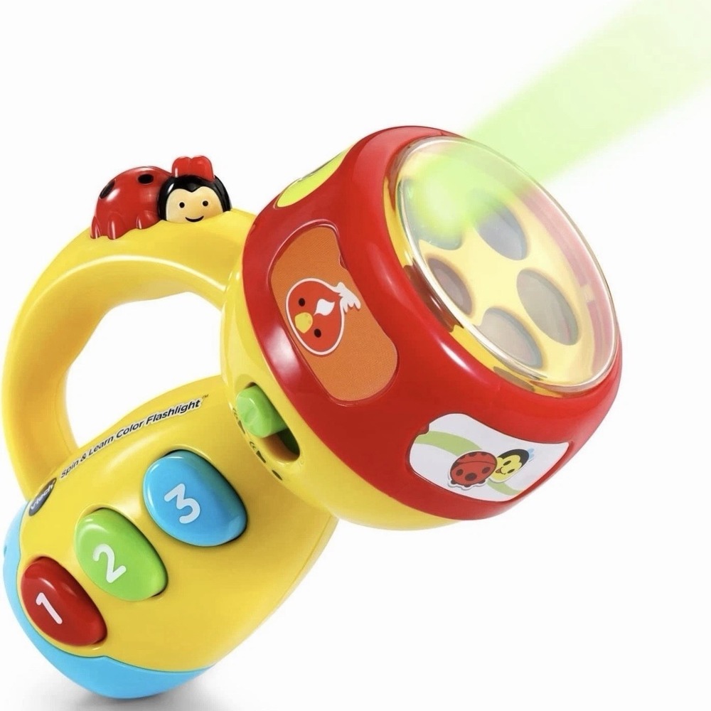 VTech Spin and Learn Color Flashlight Yellow Toddler Teaches Colors Counting NEW